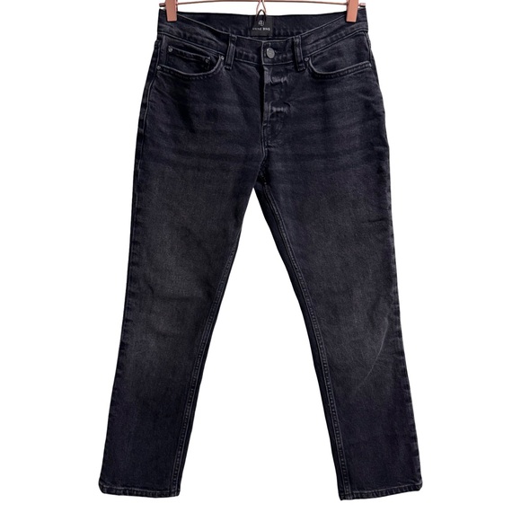 Anine Bing Nix Straight Leg Jeans in Iron Black Size 26 - Picture 2 of 13